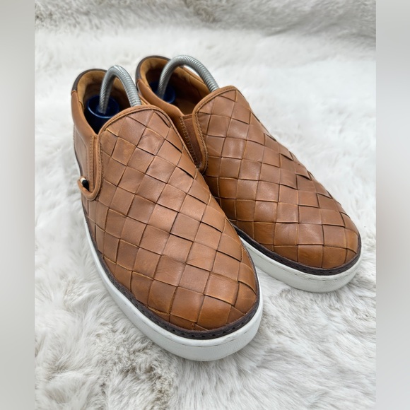 Allen Edmonds Mens Alpha Woven Lugg Brown Leather White Sole Shoe Size 9 - Picture 1 of 10